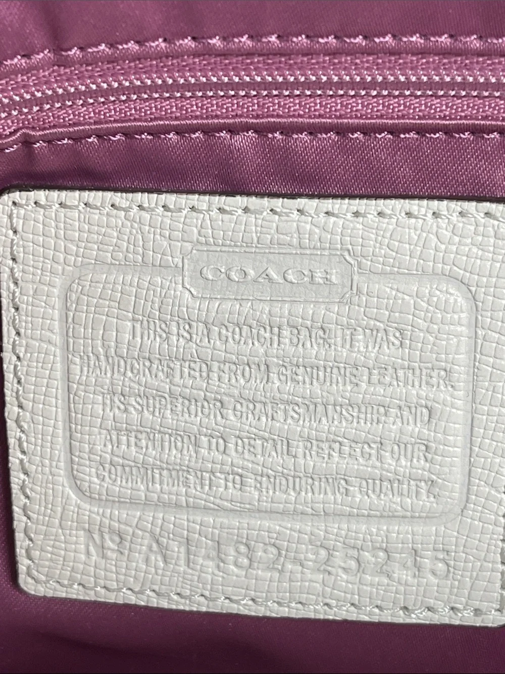 Coach A1482-25245 Madison Textured Leather Carryall Parchment NWT Authenticated